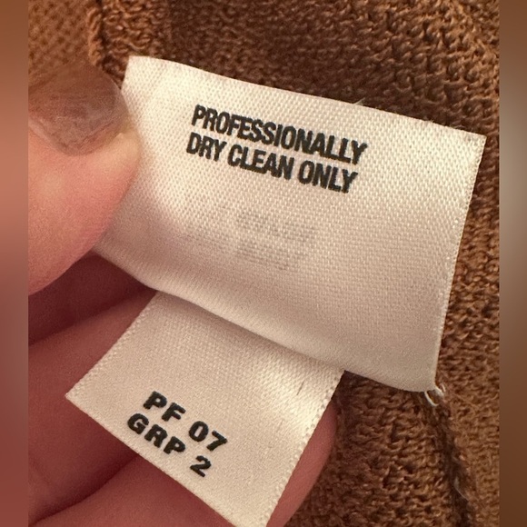 ST. JOHN SPORT Camel Colored Knit Draped Wool Blend Cardigan SMALL Toast CLEAN - Picture 5 of 14